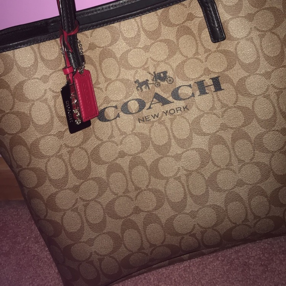SOLD!! Coach Tote In Signature C Coated Canvas